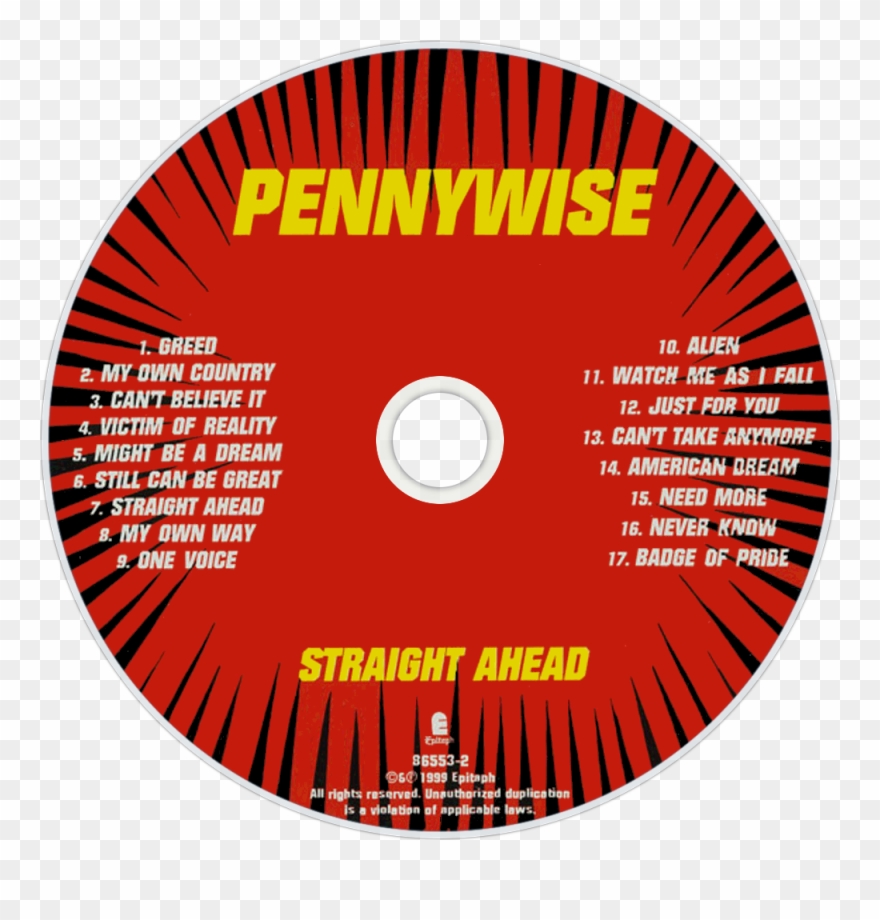 Pennywise Straight Ahead Cd Disc Image Clipart