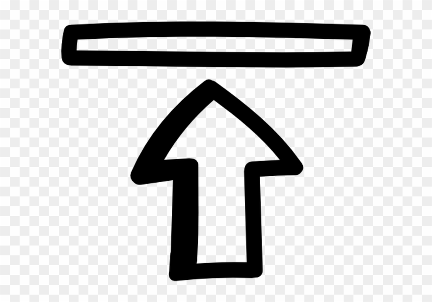 Go To The Top Hand Drawn Interface Symbol With An Arrow Clipart