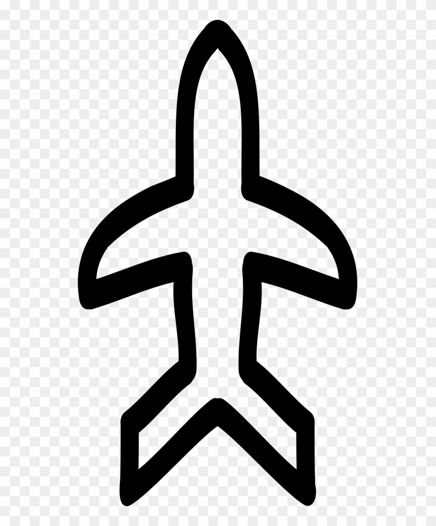 Airplane Hand Drawn Outline Pointing Up Comments Clipart