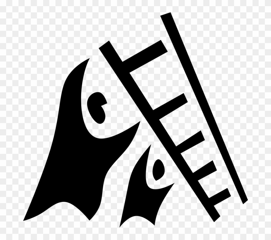 Vector Illustration Of Portable Rigid Step Ladder With Clipart