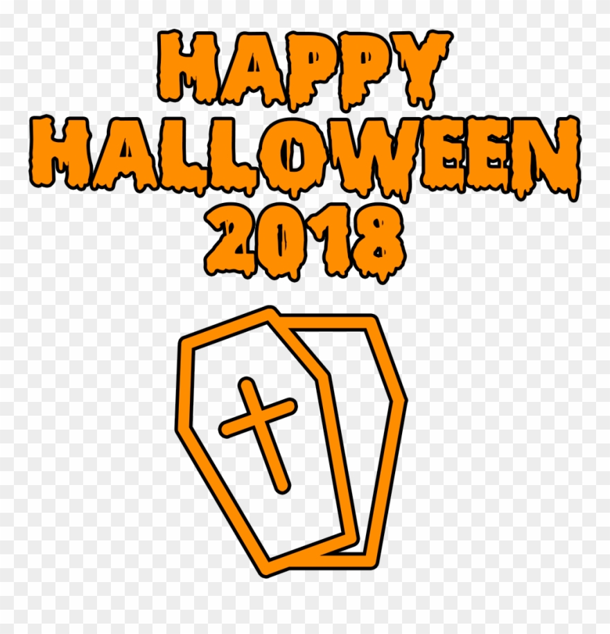 Happy Halloween 2018 Scary Coffin Bloody Font Clipart