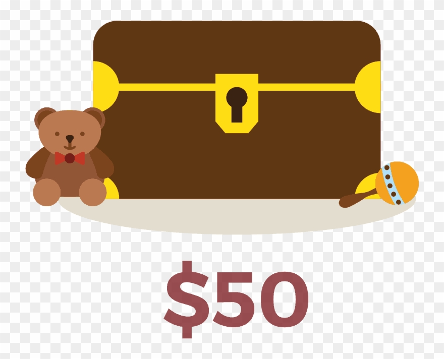 $50 Treasure Chest Clipart