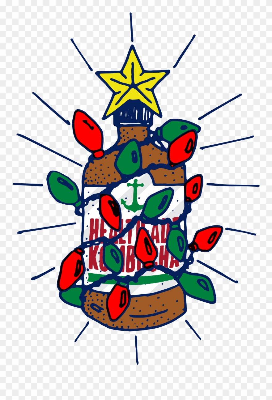 Christmas Bottle Sticker By Health-ade Clipart