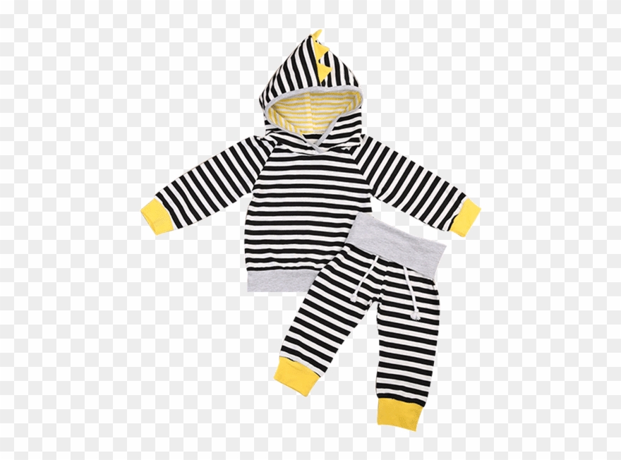 Striped Hooded Clothing Set Clipart