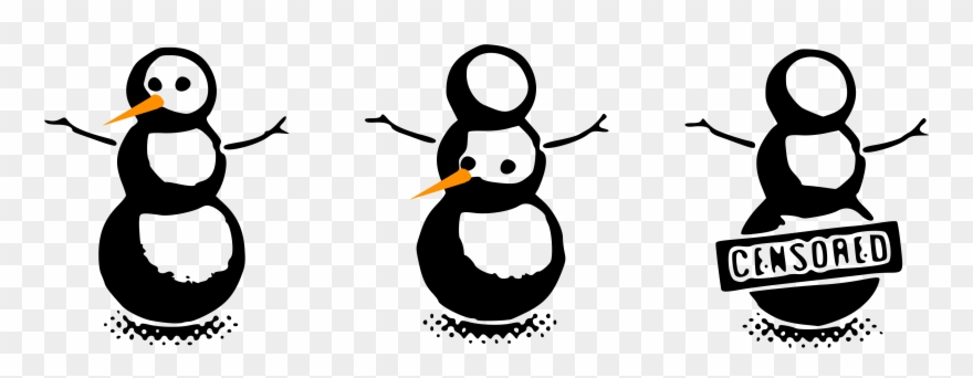 Naughty Censored Snowman Comic Clipart