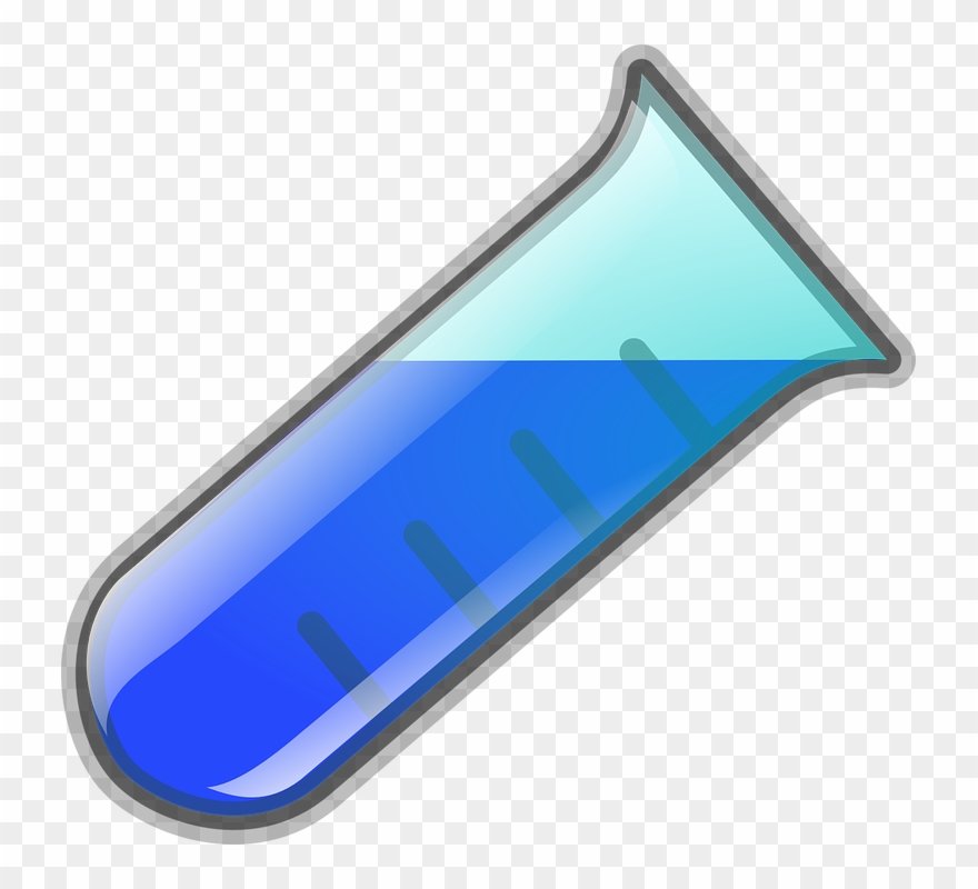Test Tube, Pouring, Liquid, Blue, Science, Experiment Clipart