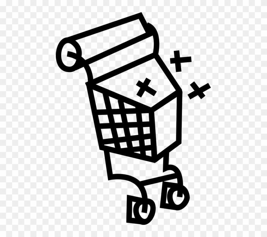 Vector Illustration Of Supermarket Grocery Store Shopping Clipart