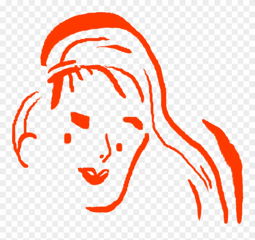 Woman's Long Layer Hair Cut Clipart