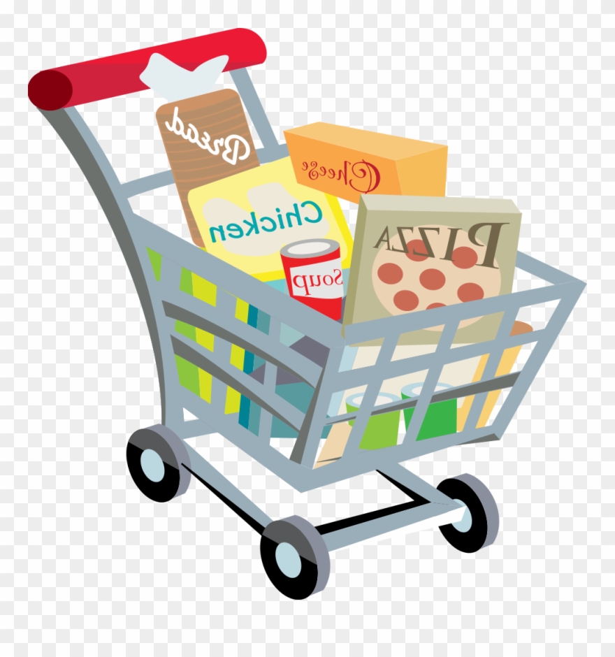 Full Grocery Cart Clipart Shopping Cart - Png Download