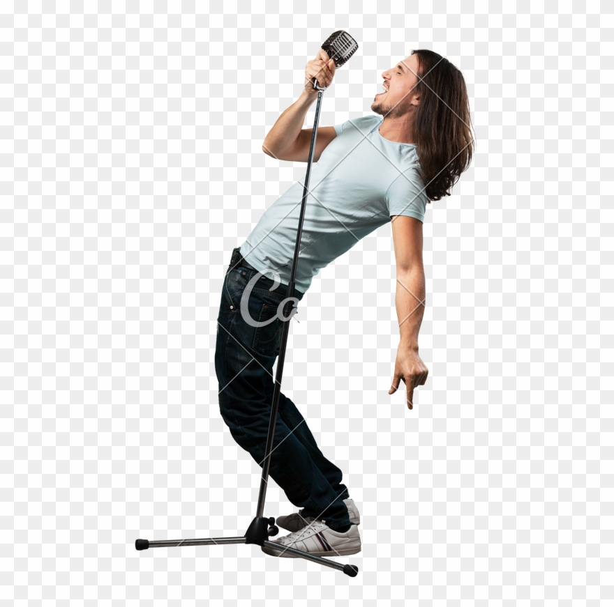 Young Singing With A Microphone Photos By Clipart