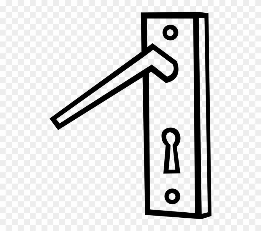 Vector Illustration Of Door Knob Or Door Handle Manually Clipart