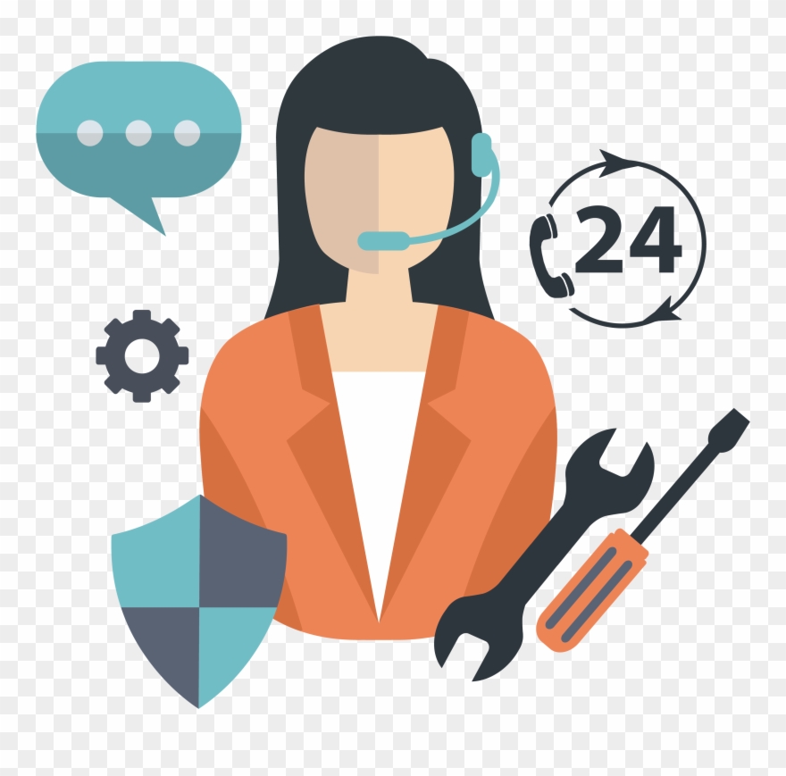 Customer Support Agent Talking On Phone Clipart