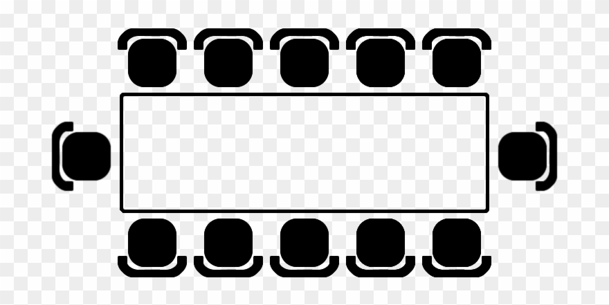 Conference Style A Rectangular Table Set Up With Chairs Clipart