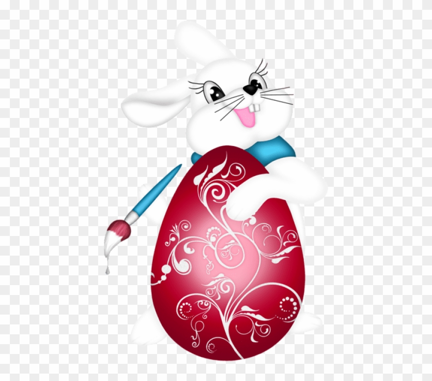 Download Transparent Easter Bunny And Red Eggpicture Clipart