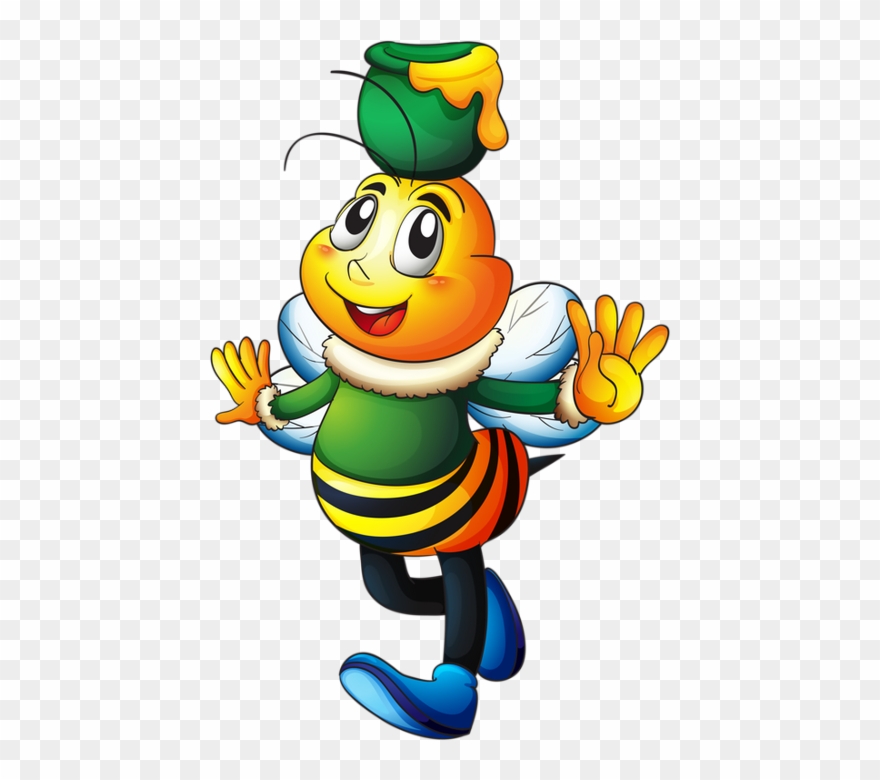 Abeille Personnifiée Et Miel Clipart
