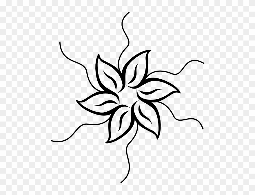 Flower Black And White Pumpkin Clipart - Png Download