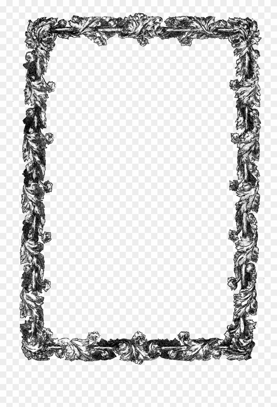 The Third Digital Frame Clip Art Has A Classic, Botanical - Png Download