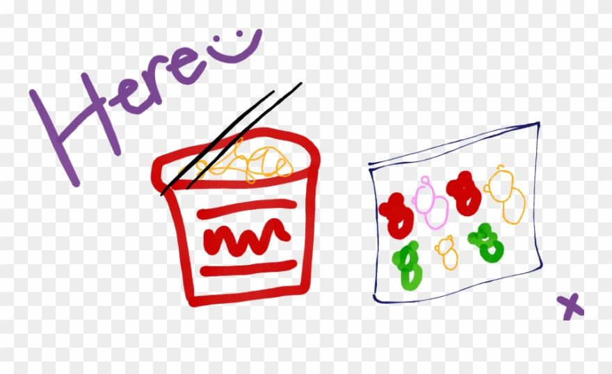 Cup Noodles And Gummy Bears Clipart
