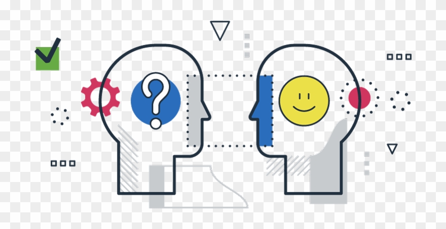 Illustration Of Profiles Of Human Heads Facing One Clipart