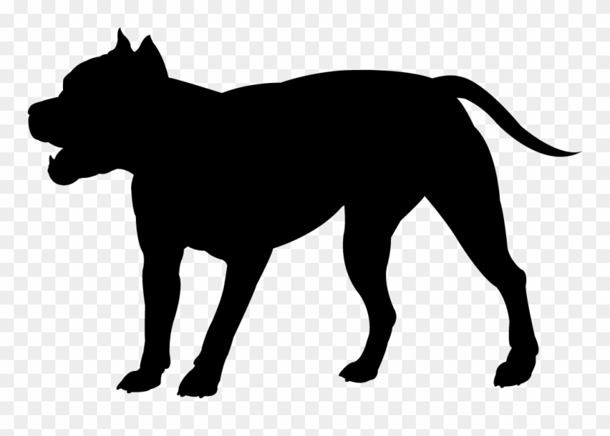 Pitbull Black Silhouette Clipart
