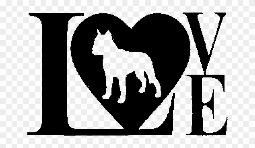 Pitbull Love Wall Decal Clipart