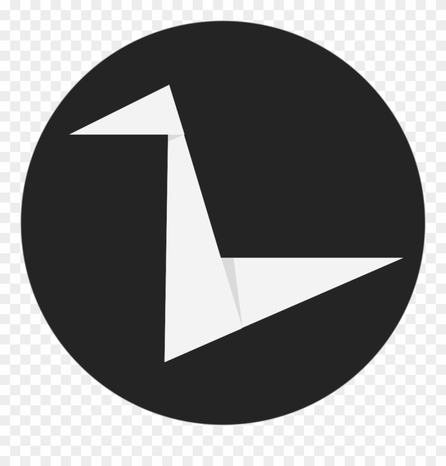 Origami Crane On A Black Circle Clipart