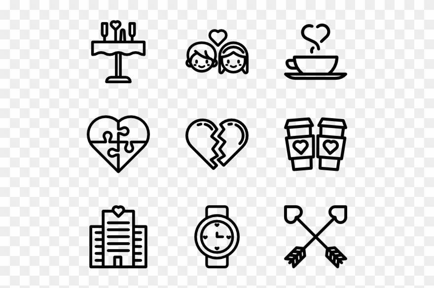 Saint Valentine Day Lineal Clipart