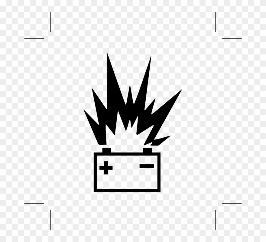 Battery Explosion, Warning, Danger Clipart