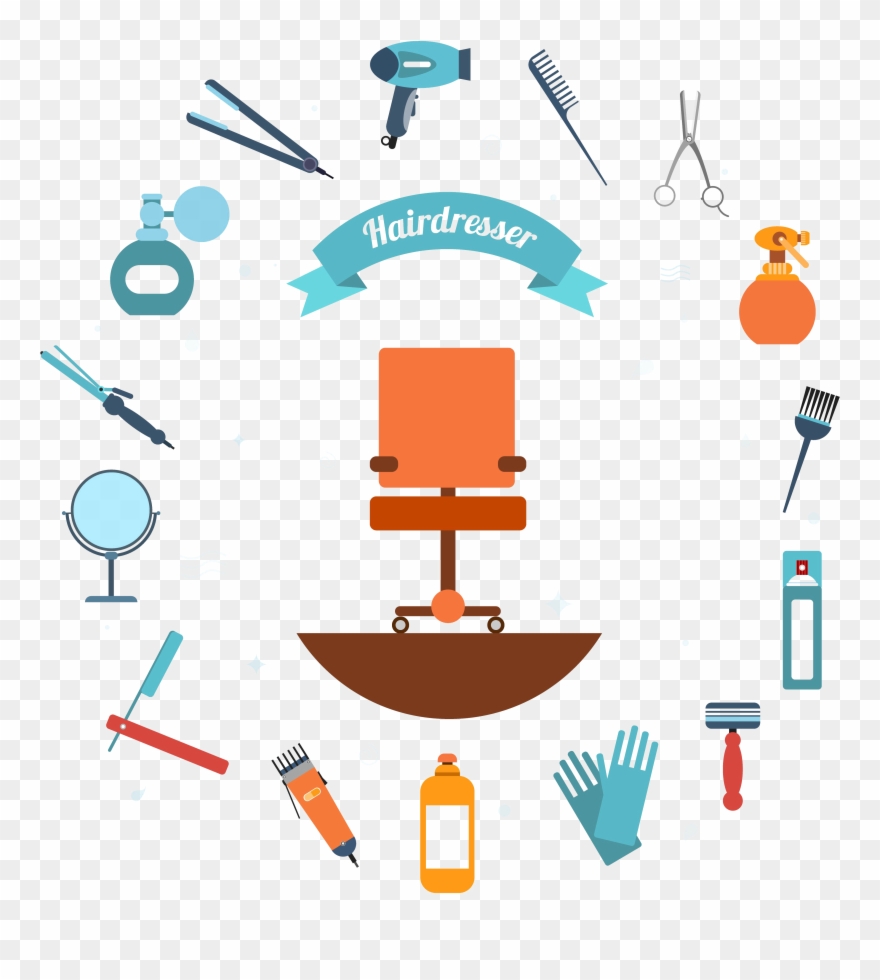Clip Library Stock Beauty Parlour Hairdresser Hairstyle - Png Download