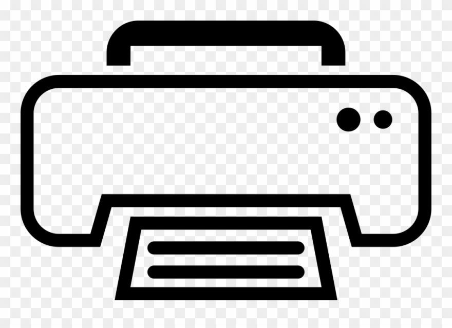 White Print Outline Interface Symbol For Print Button Clipart