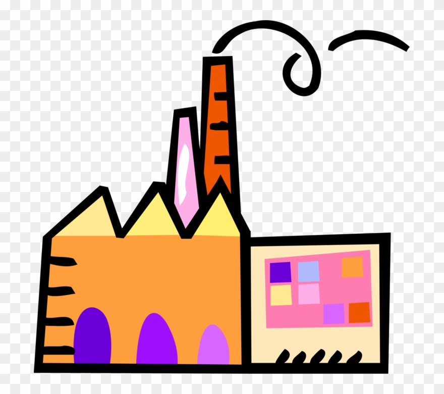 Vector Illustration Of Manufacturing Factory Plant Clipart