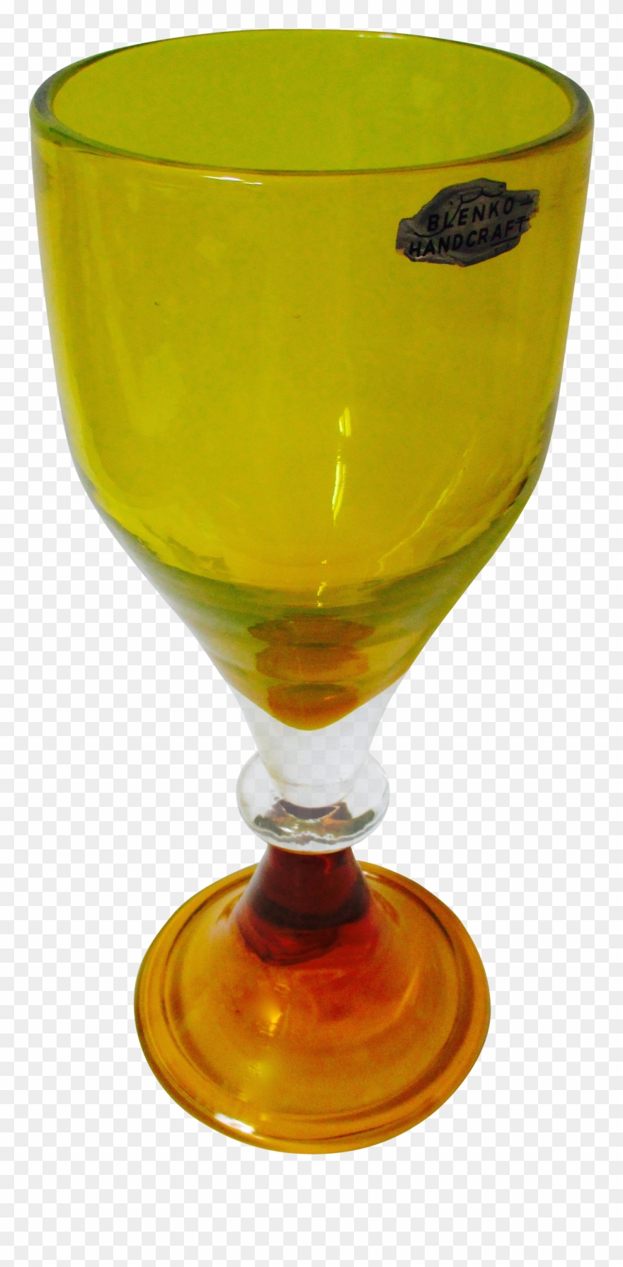Orange Blenko Goblet Chalice Case Very Rare Piece With Clipart