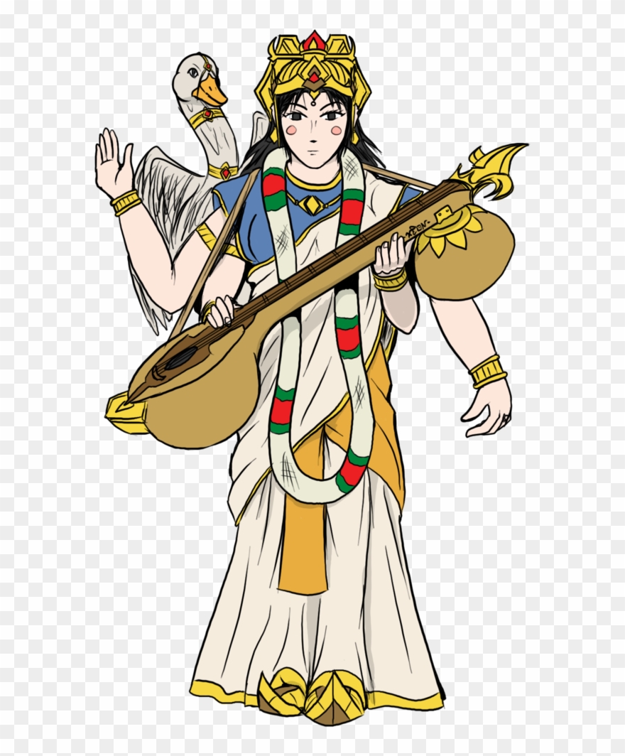 Saraswati Drawing Idol Clipart