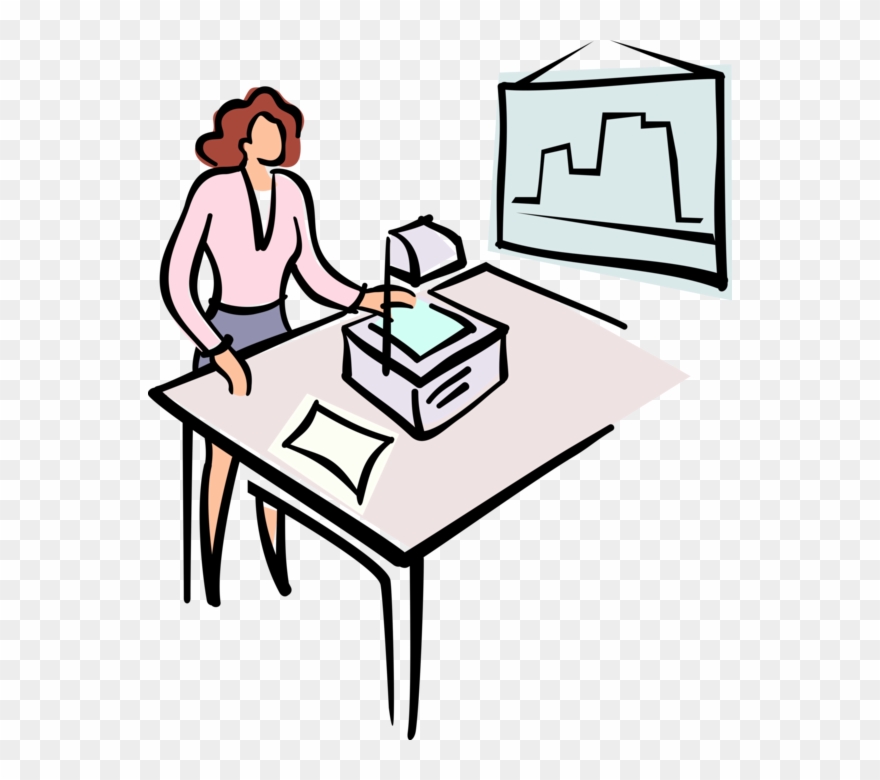 Vector Illustration Of Businesswoman Delivers Presentation Clipart