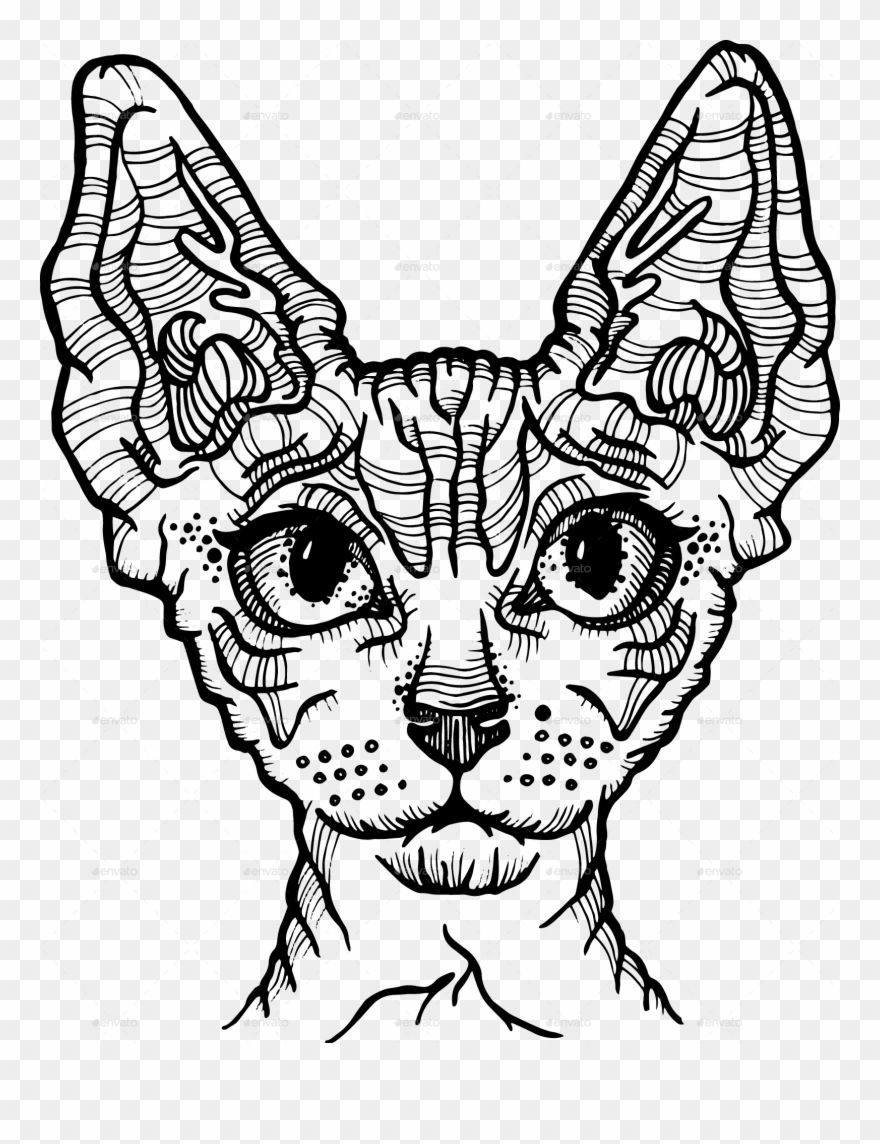 Clipart Freeuse Library Cats Vector Tribal - Png Download