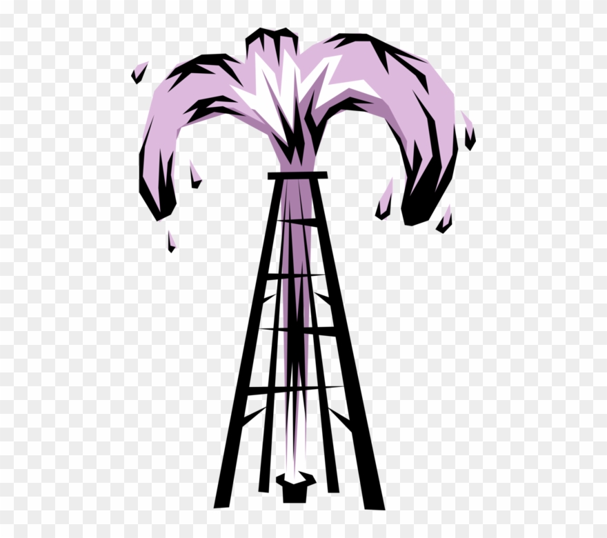 Platform Gushing Crude Oil Image Illustration Of Clipart