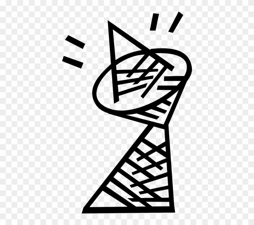 Vector Illustration Of Satellite Dish Parabolic Antenna Clipart