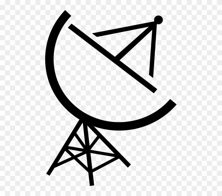 Vector Illustration Of Satellite Dish Parabolic Antenna Clipart
