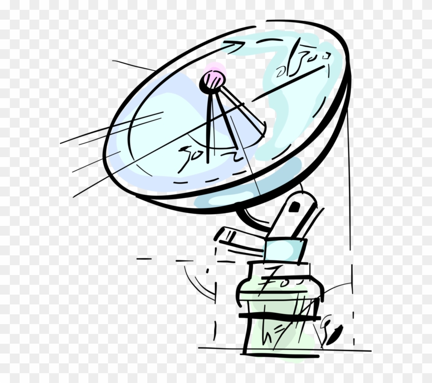 Vector Illustration Of Satellite Dish Parabolic Antenna Clipart