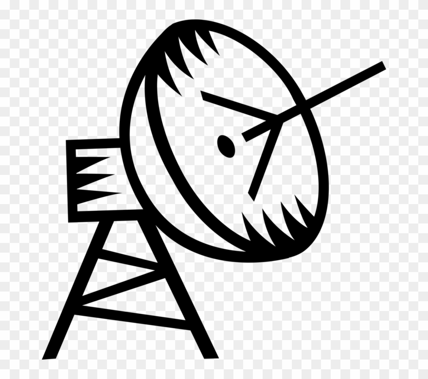 Vector Illustration Of Satellite Dish Parabolic Antenna Clipart