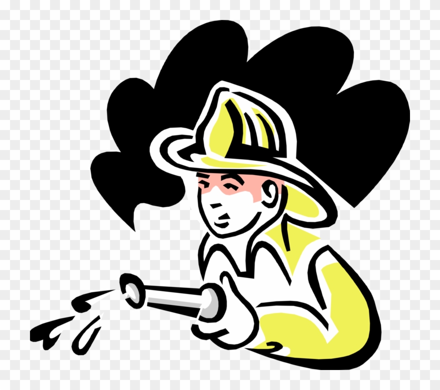 Vector Illustration Of 1950's Vintage Style Child Fireman Clipart