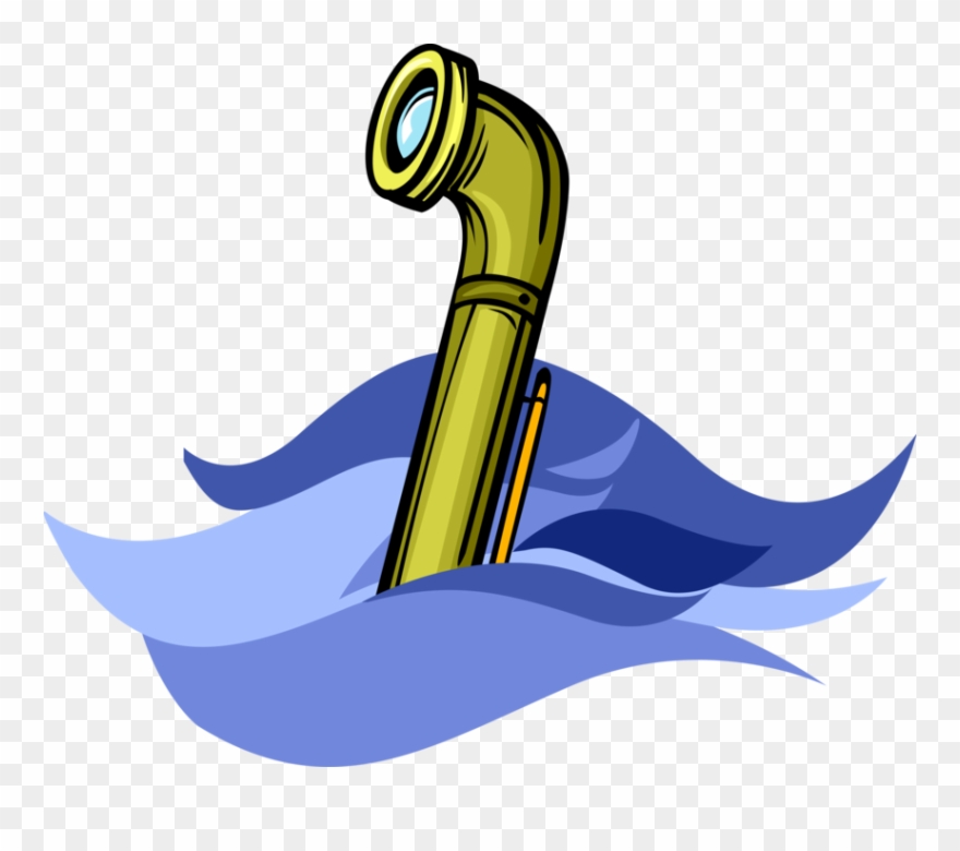 Vector Illustration Of Submersible Under The Sea Submarine Clipart