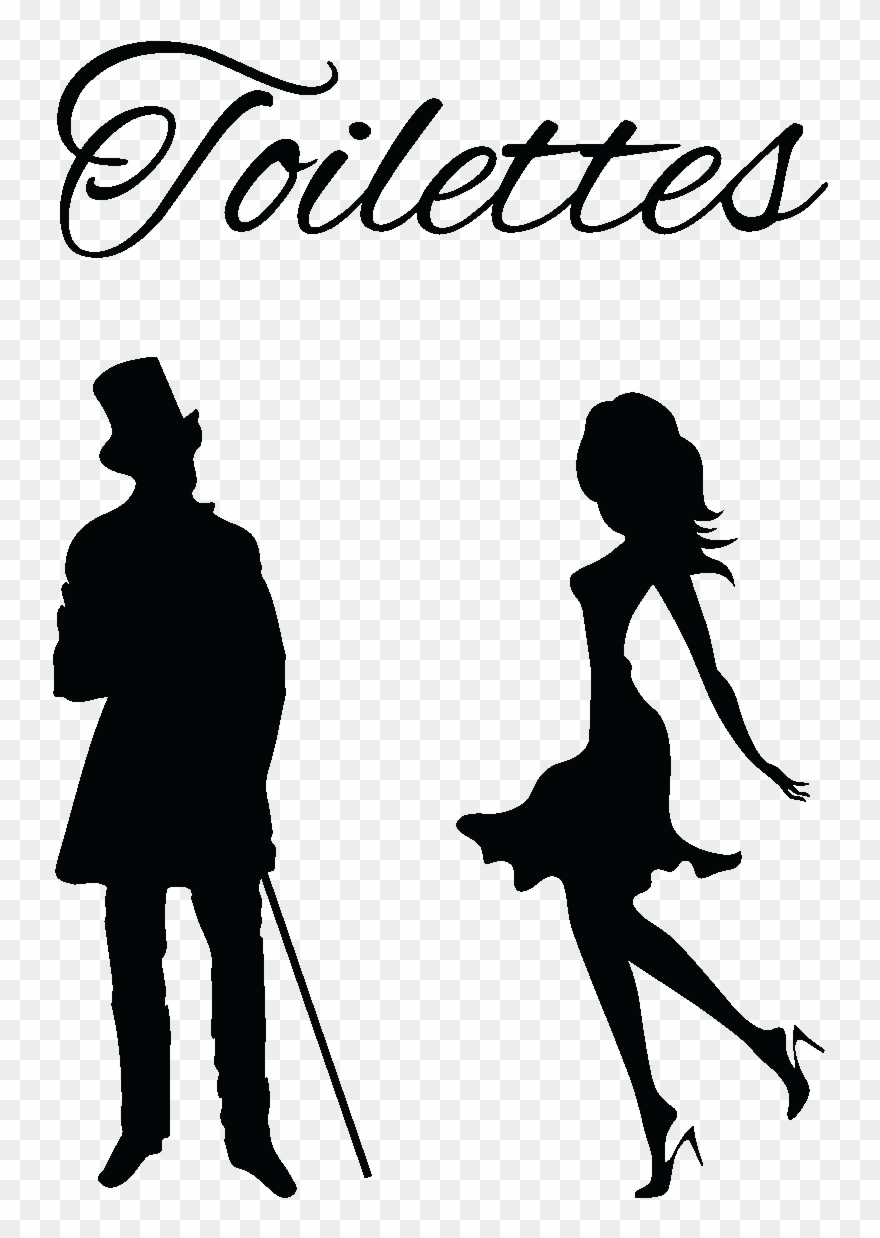 Sticker Porte Toilettes Silhouettes Homme Et Femme Clipart