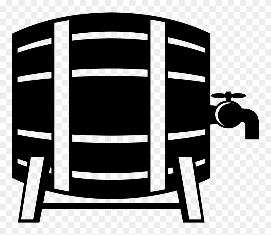 Vintage Wooden Beer Barrel Rubber Stamp Clipart