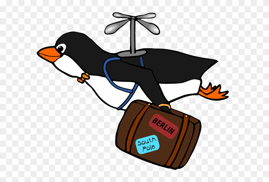 Image Of Penguin With Suitcase Clipart