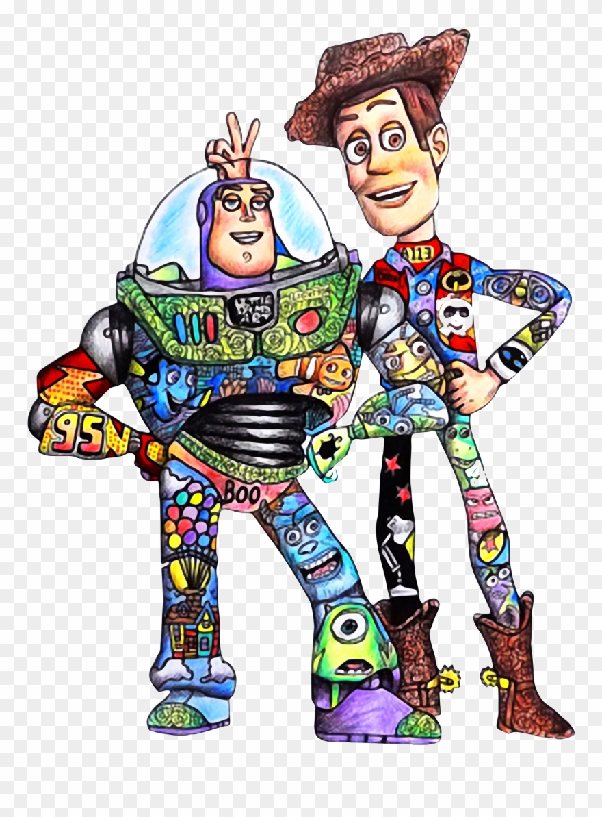 Toy Story Character Buzz Lightyear And Woody Shirt, Clipart