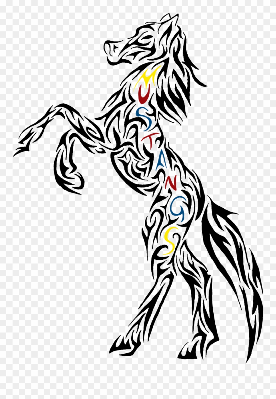 Tribal Horse Image Word Clipart