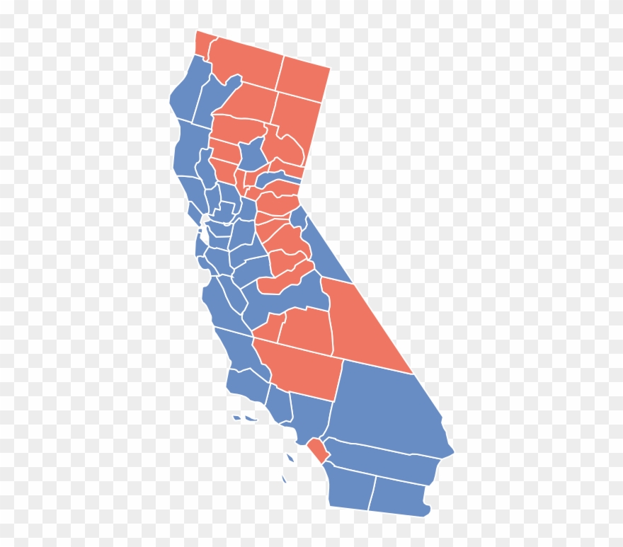 California Presidential Election Results By County, - California County Voting Map 2016 Clipart
