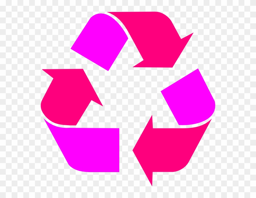 Two Tone Pink Recycle Symbol Clip Art - Pink Recycle Symbol - Png Download