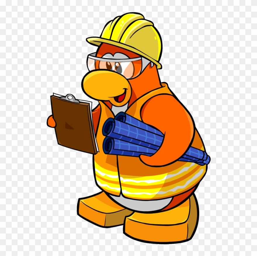 Free Images Download Black - Construction Worker Club Penguin Clipart